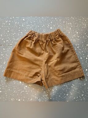 Elizabeth Suzann Khaki Elastic-Waist Cotton Shorts